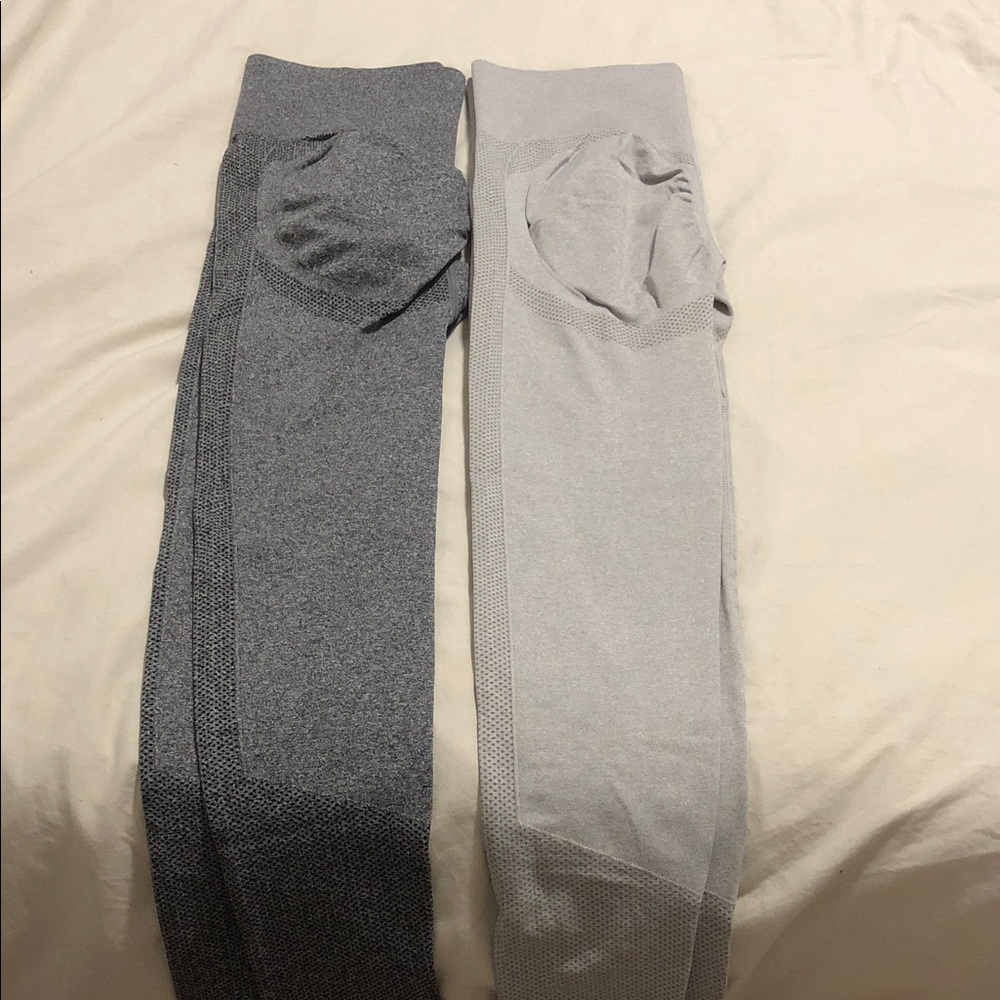 Amazon womenswear Seamless Leggings - Dark Gray & Light Gray